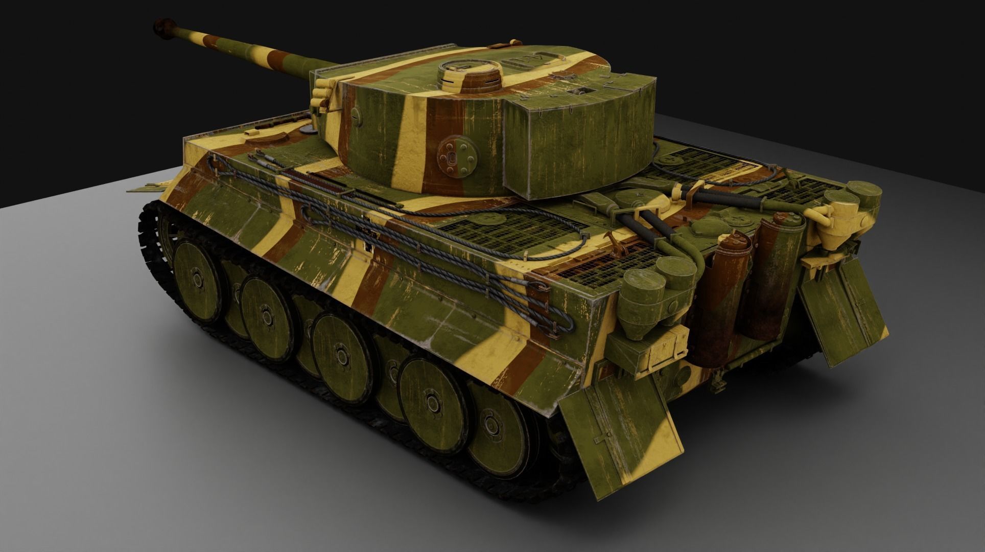 Tiger 131 Low-poly 3D model_1