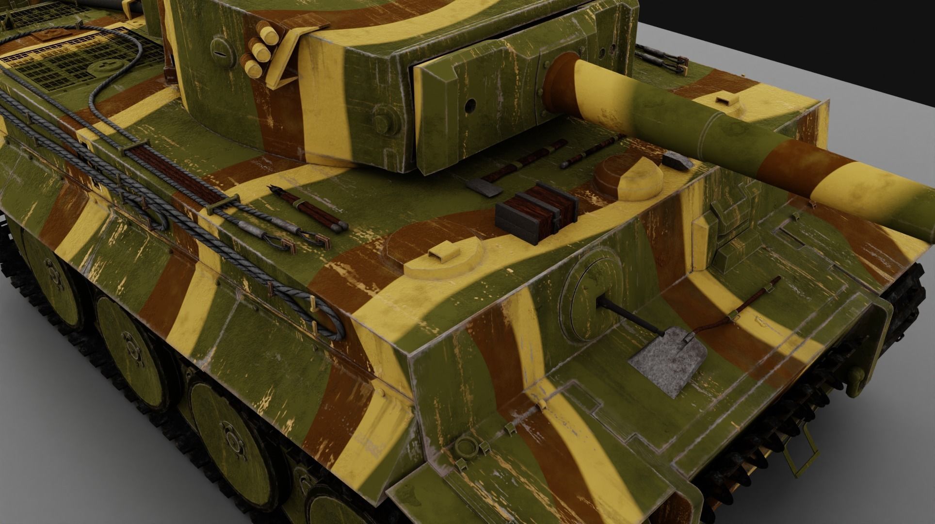 Tiger 131 Low-poly 3D model_3