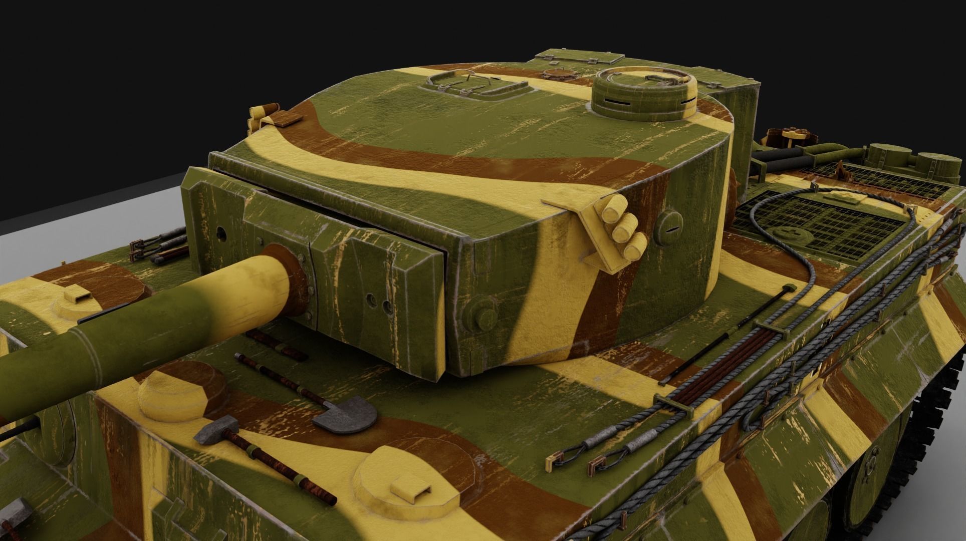 Tiger 131 Low-poly 3D model_4