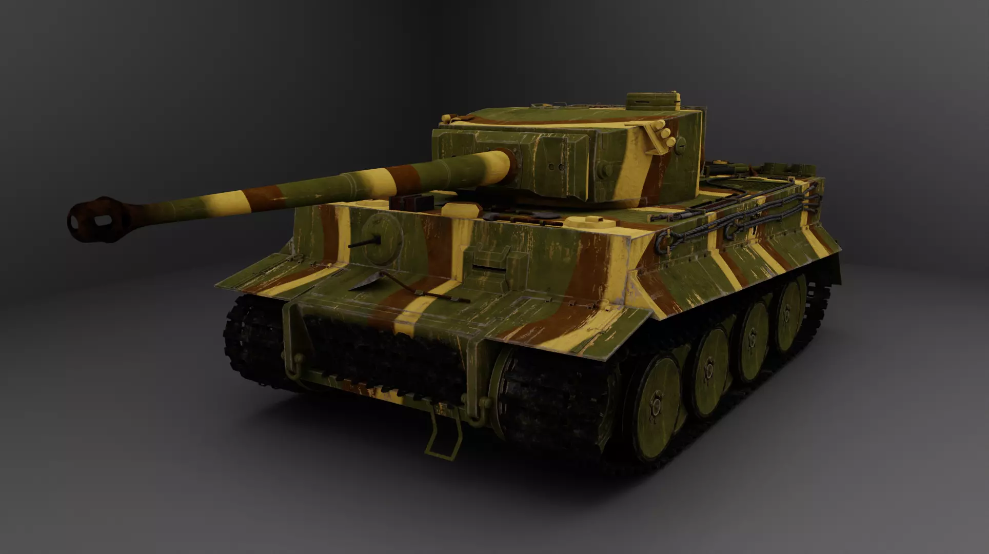 Tiger 131 Low-poly 3D model_0