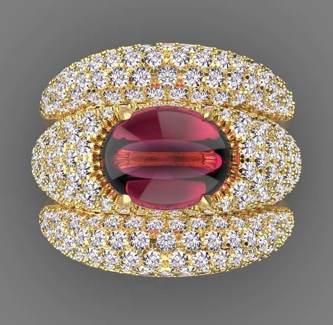 ring gold 3D print model_35