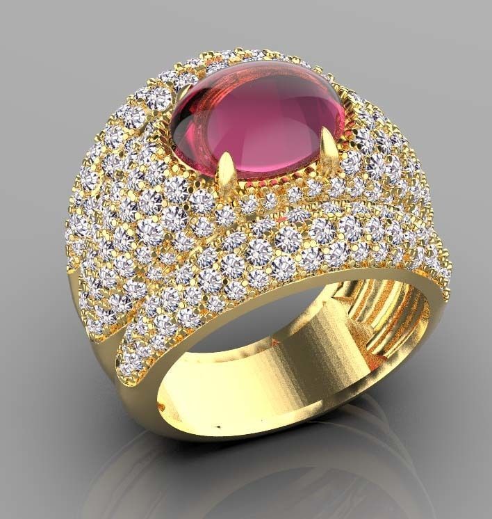 ring gold 3D print model_19