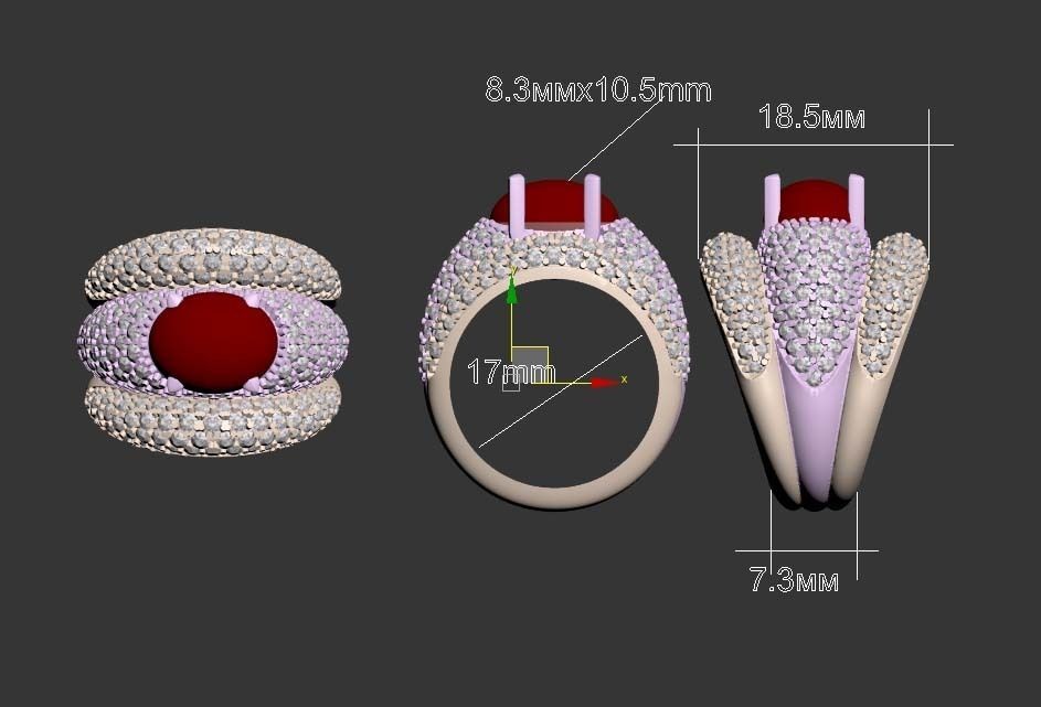 ring gold 3D print model_2