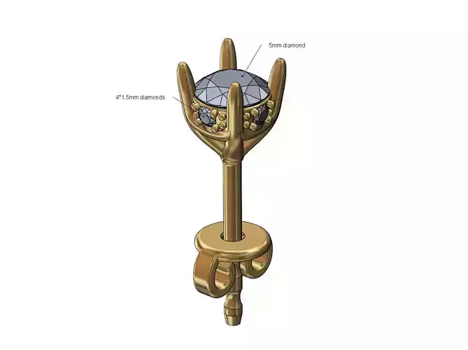 Diamond crown setting 5mm stone stud earring