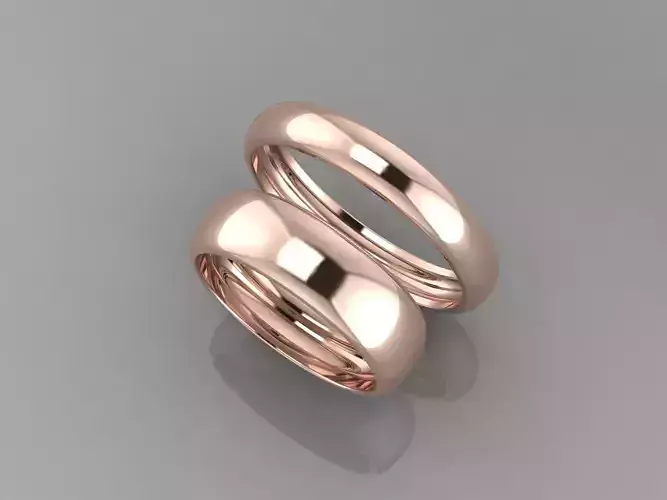  wedding rings smooth rolled ring ko0010