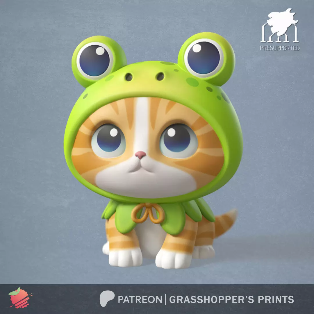 COSTUMED CAT FROG 3D print model_0
