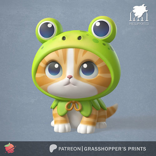 COSTUMED CAT FROG 3D print model