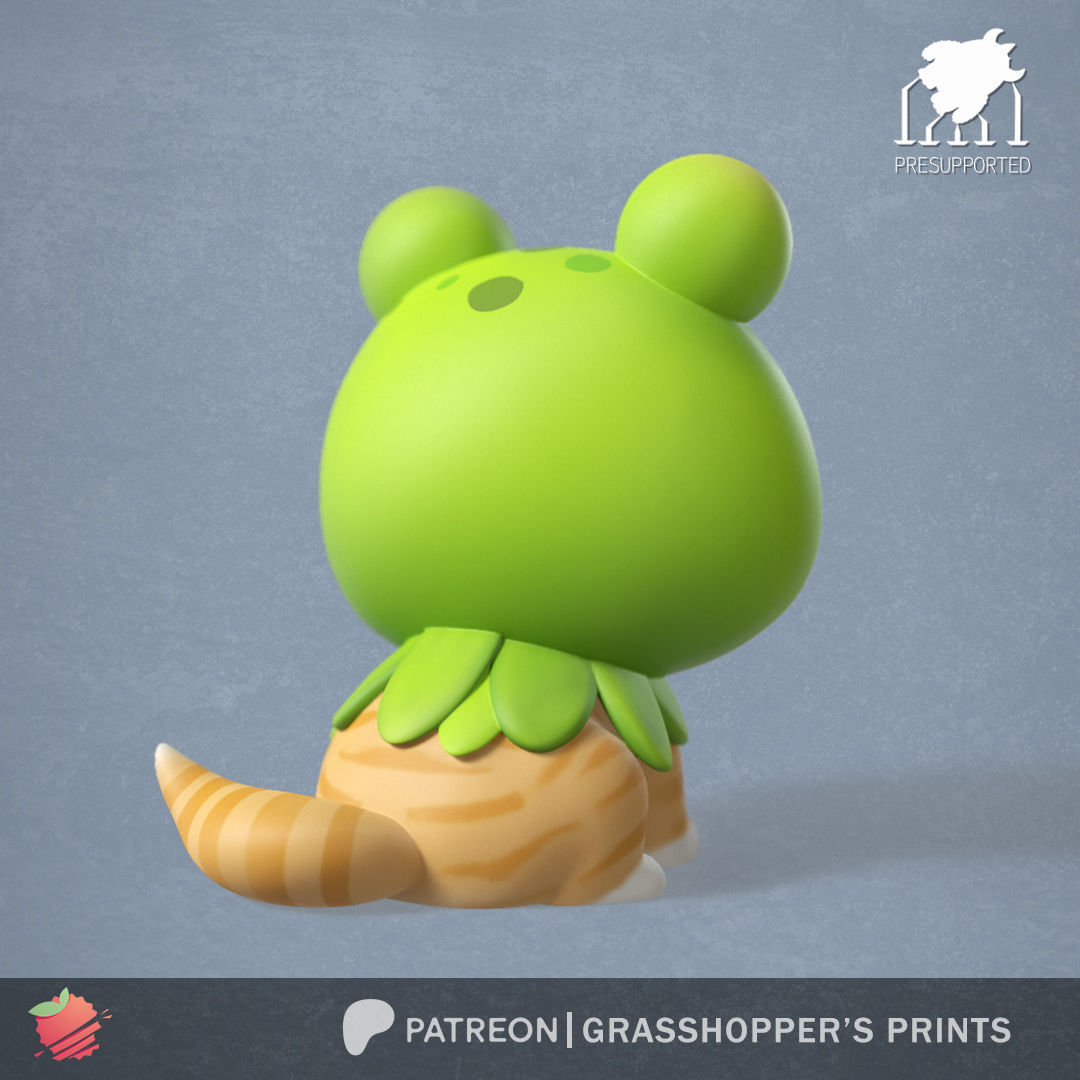 COSTUMED CAT FROG 3D print model_2