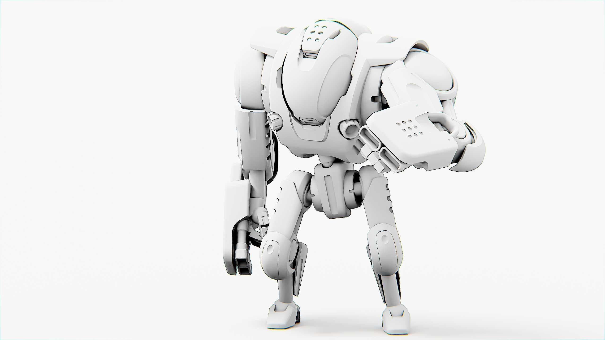 BATTLE DROID S-200  Rigged for Unreal Engine - Unity - MIXAMO 3D model_32