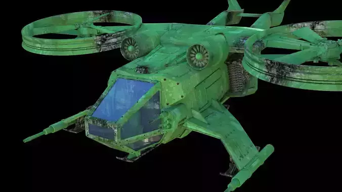 Battle sci-fi hehlicopter