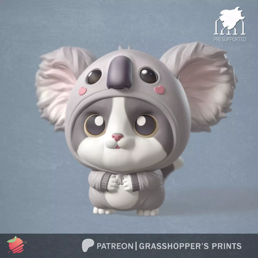 Costumed Cat Koala 3D print model_0