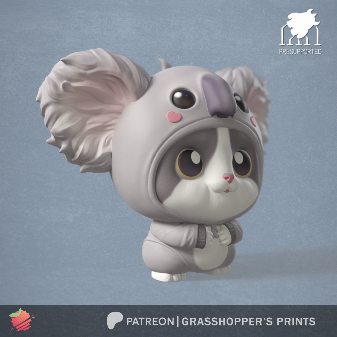 Costumed Cat Koala 3D print model_1