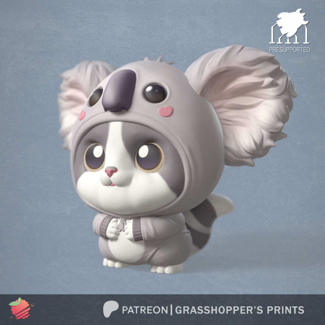 Costumed Cat Koala 3D print model_4
