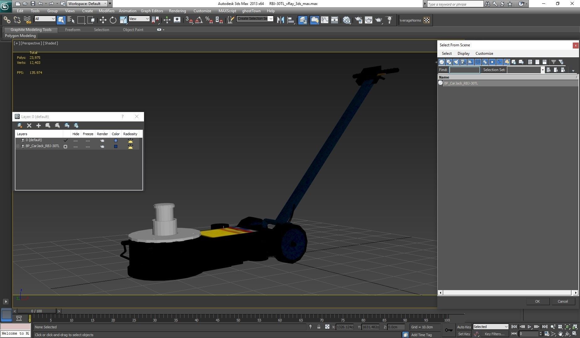Floor Jack Black Low-poly 3D model_23