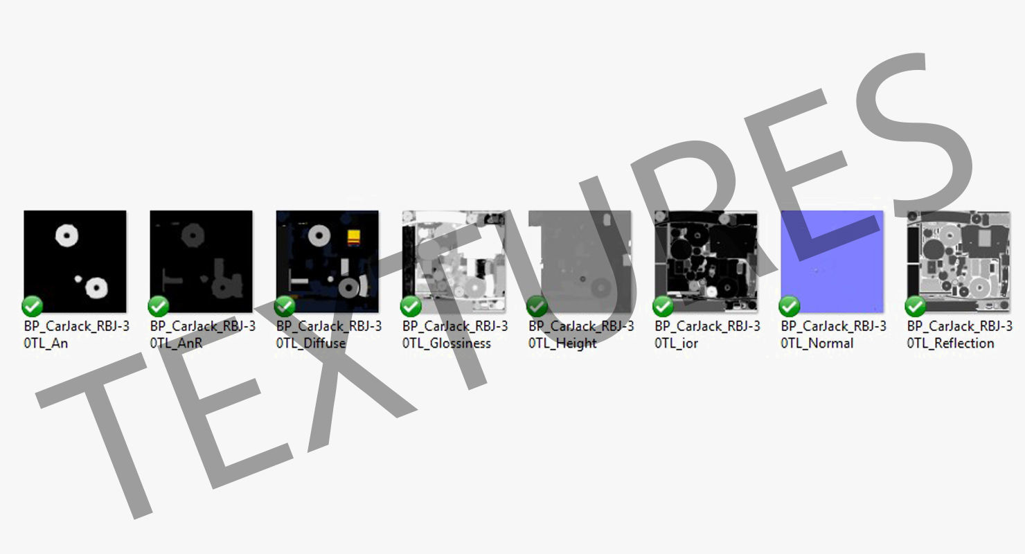 Floor Jack Black Low-poly 3D model_25