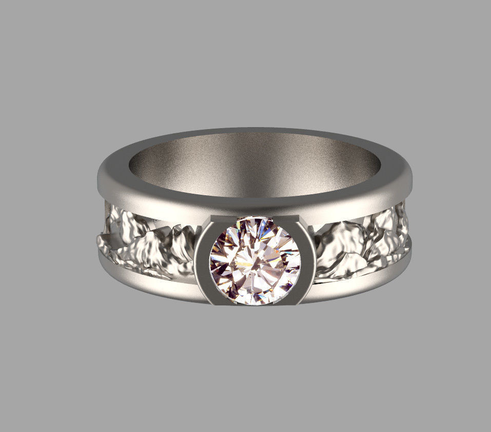 ring gold 3D print model_12