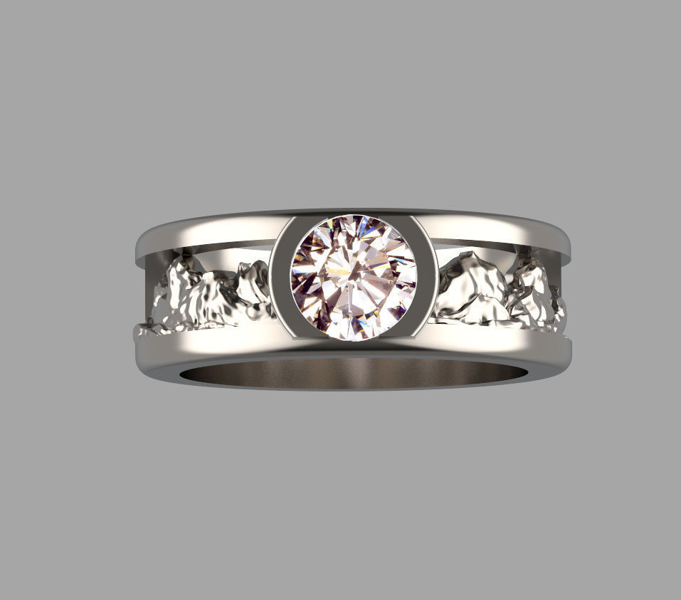 ring gold 3D print model_18