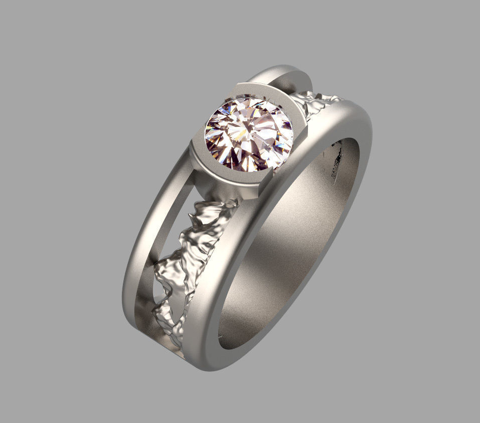 ring gold 3D print model_20