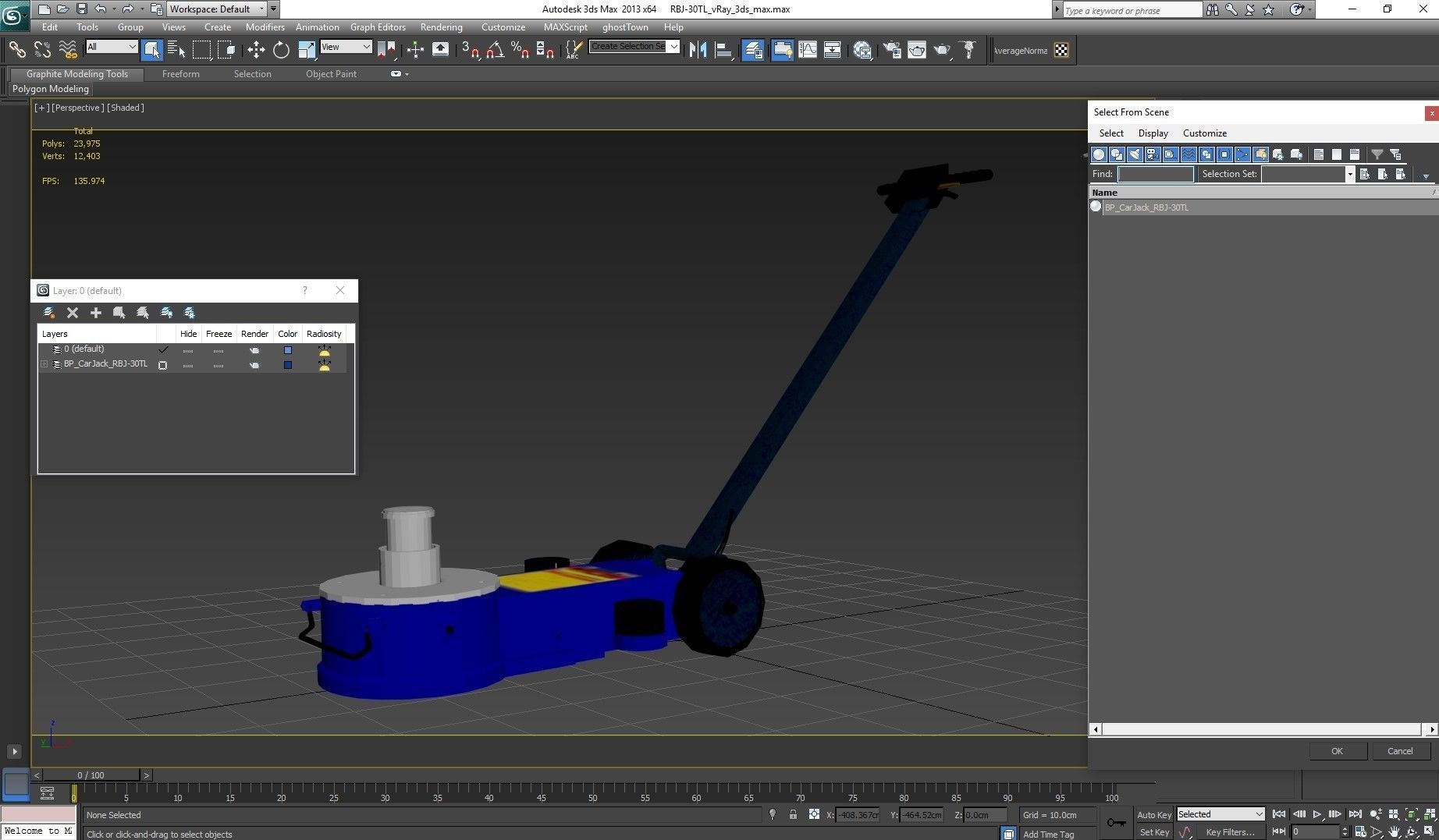 Floor Jack Blue Low-poly 3D model_23