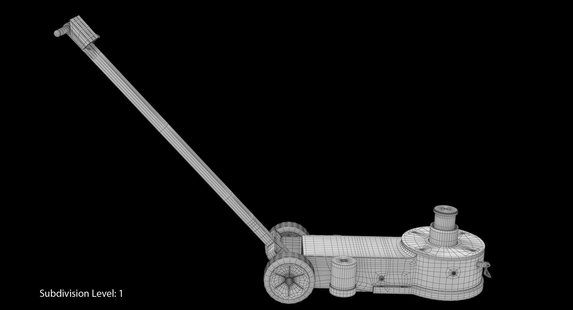 Floor Jack Blue Low-poly 3D model_13