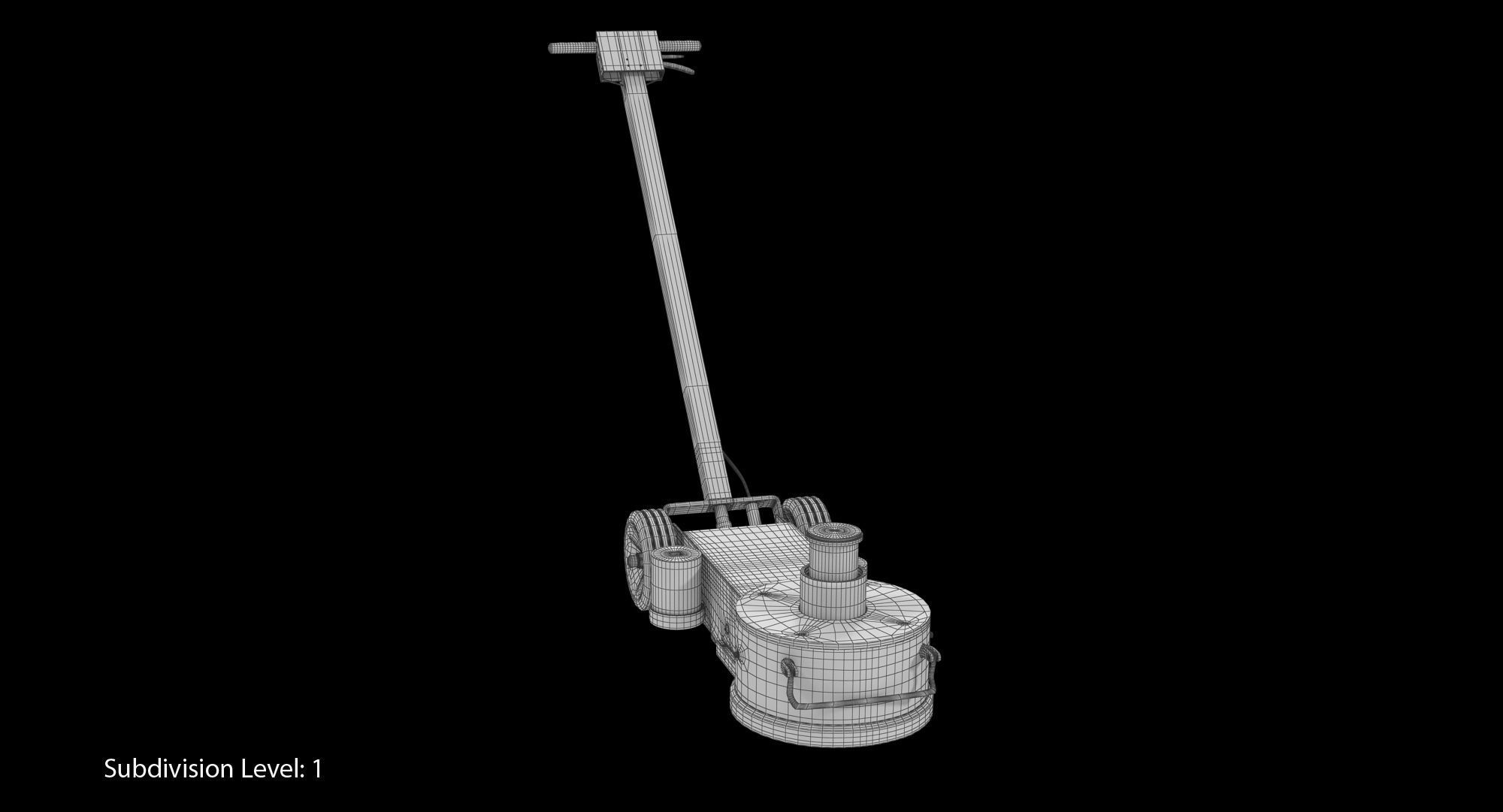 Floor Jack Blue Low-poly 3D model_17