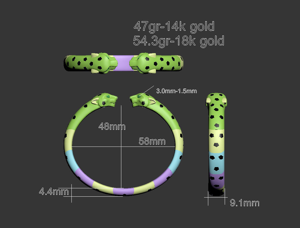 bracelet 3D print model_2