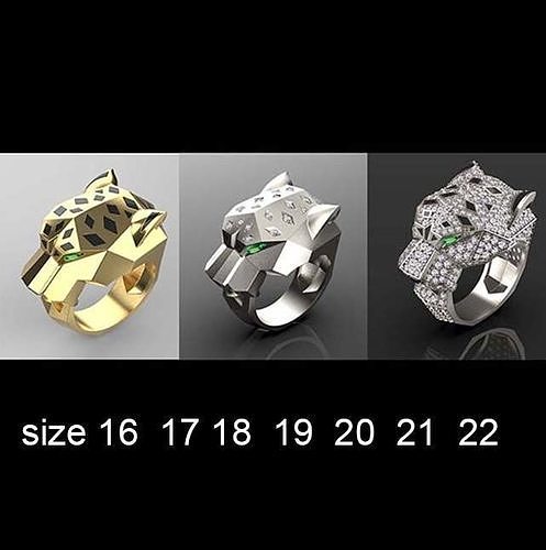 rings gold panther 3D print model