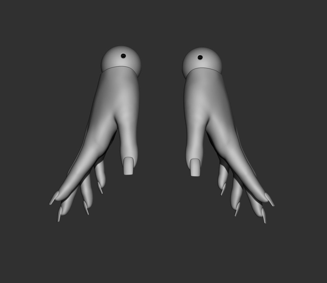 Hands 3D model bjd doll Female articulated doll ooak character 3D model_2