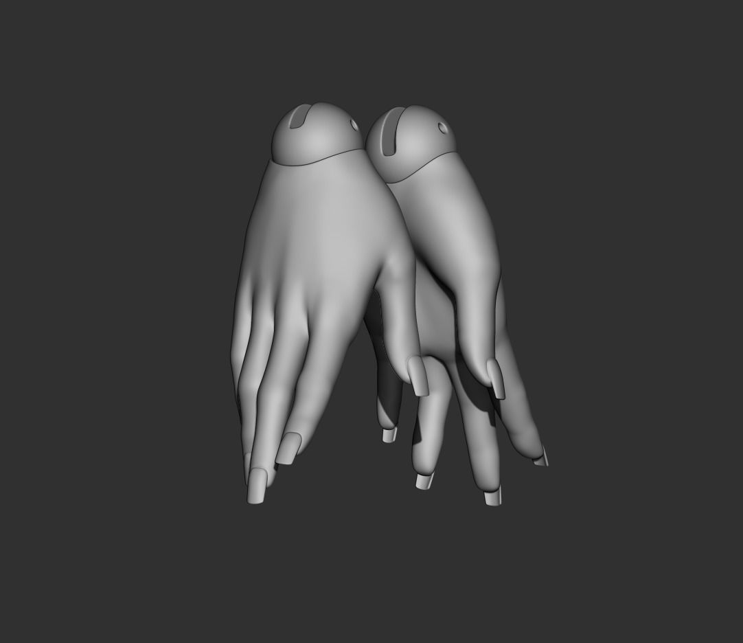 Hands 3D model bjd doll Female articulated doll ooak character 3D model_1