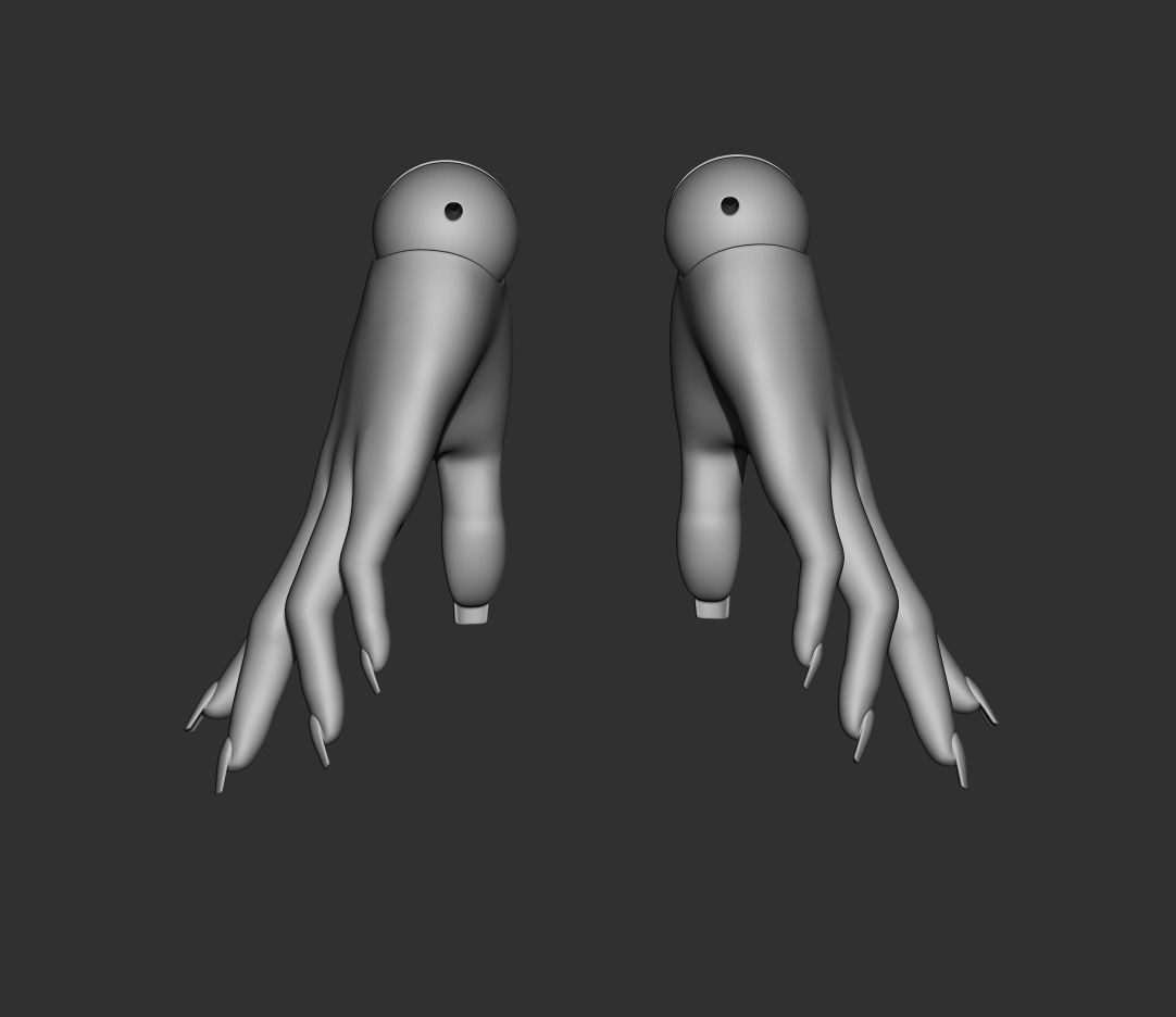 Hands 3D model bjd doll Female articulated doll ooak character 3D model_3