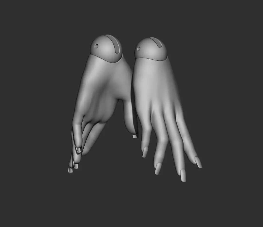 Hands 3D model bjd doll Female articulated doll ooak character 3D model_0