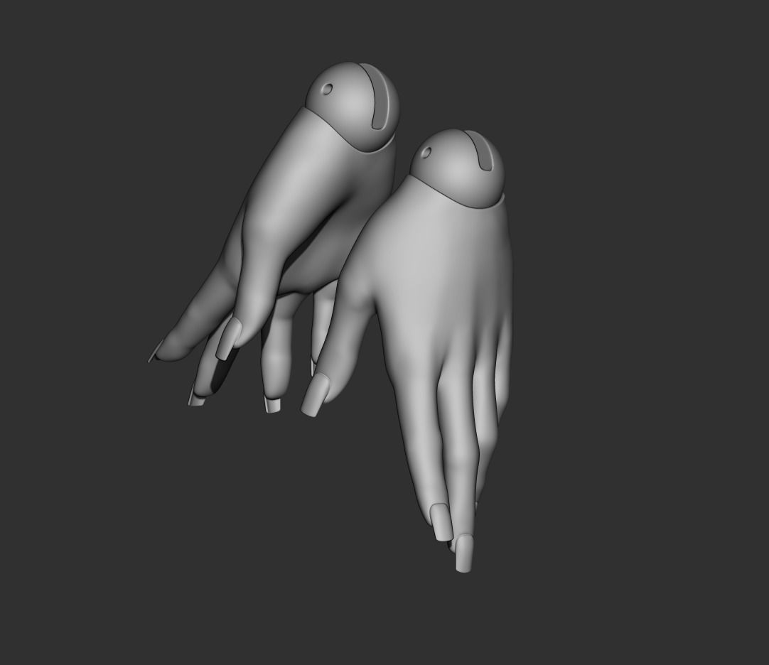 Hands 3D model bjd doll Female articulated doll ooak character 3D model_4
