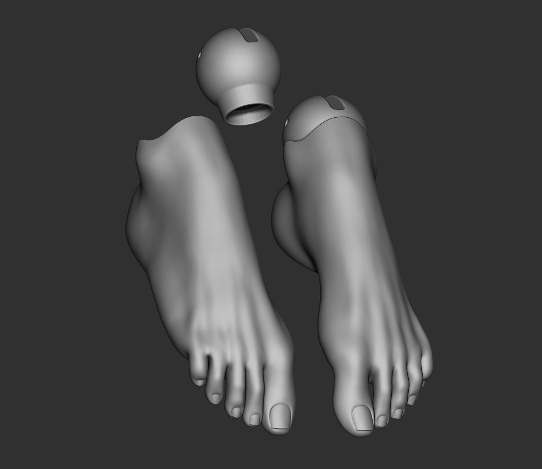 Feet 3D model bjd doll Female figurines ooak 3d print  legs 3D model_6