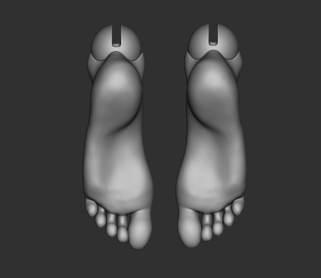 Feet 3D model bjd doll Female figurines ooak 3d print  legs 3D model_4