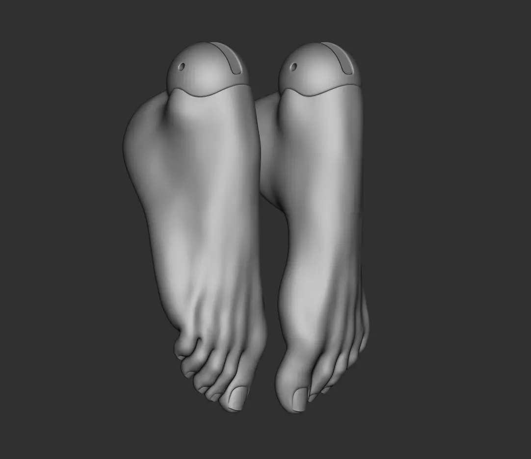 Feet 3D model bjd doll Female figurines ooak 3d print  legs 3D model_0