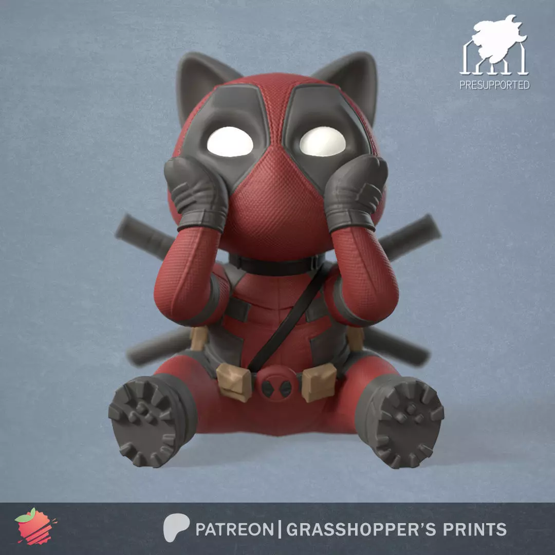 Catpool aka Deadpool Cat 3D print model_0