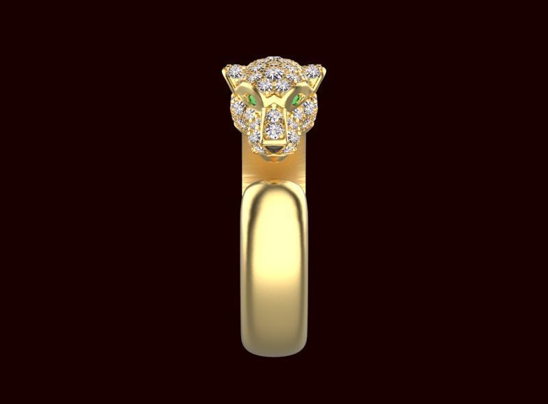 rings gold PANTHER 3D print model_4