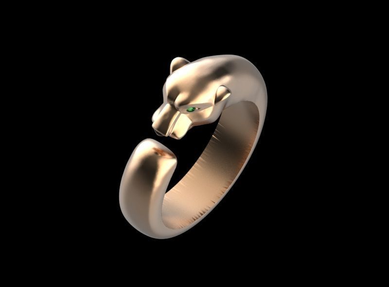 rings gold PANTHER 3D print model_18