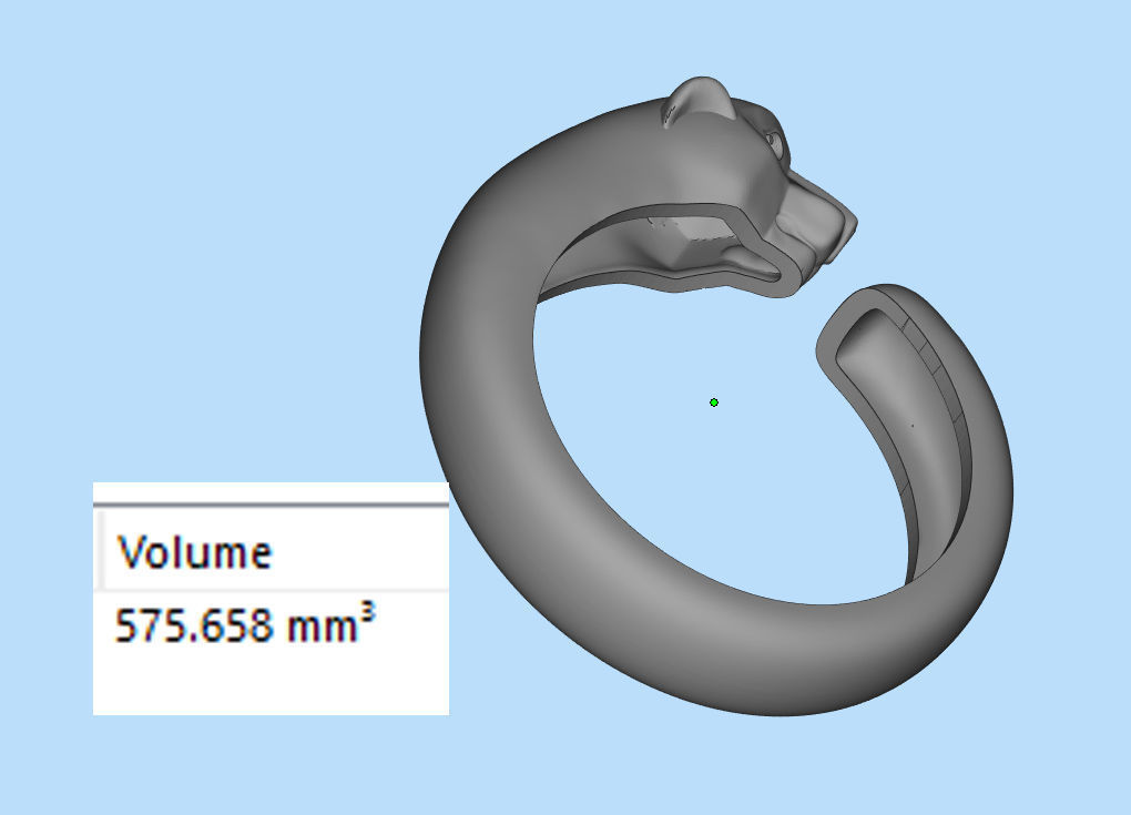 rings gold PANTHER 3D print model_8