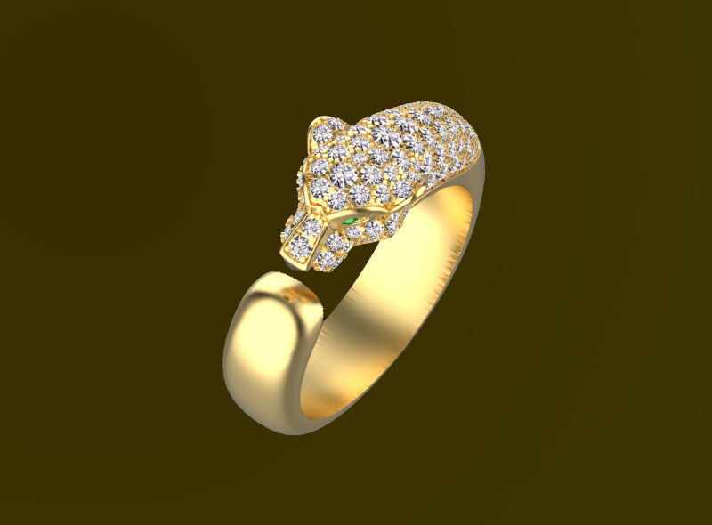 rings gold PANTHER 3D print model_14