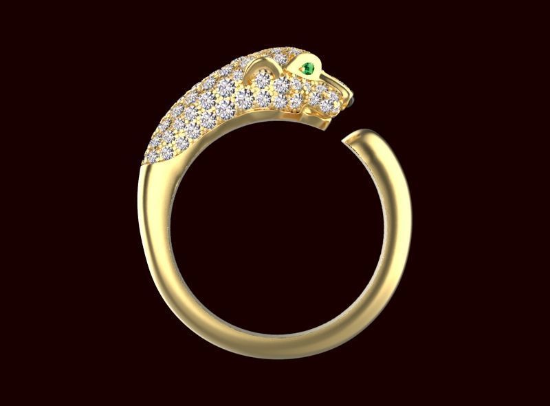 rings gold PANTHER 3D print model_1