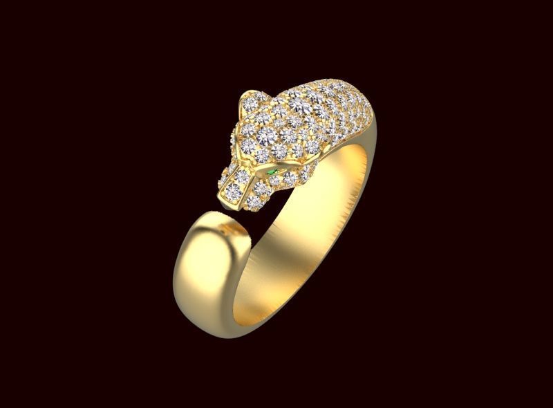 rings gold PANTHER 3D print model_19