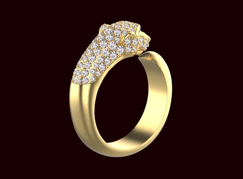 rings gold PANTHER 3D print model_23