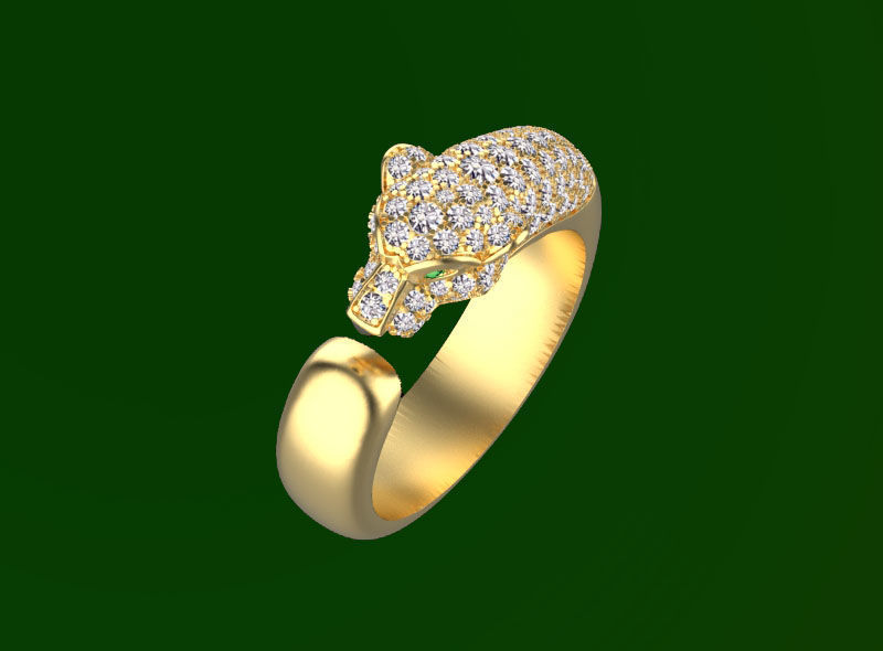 rings gold PANTHER 3D print model_20