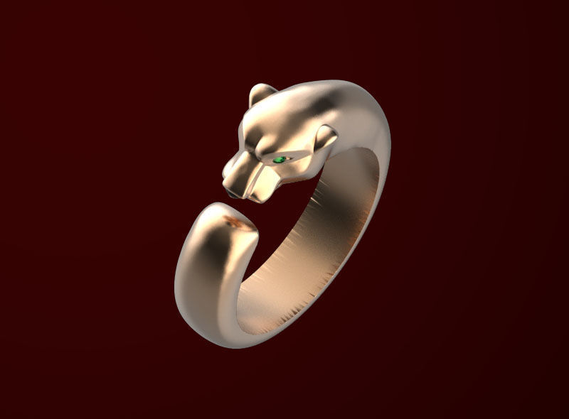 rings gold PANTHER 3D print model_11