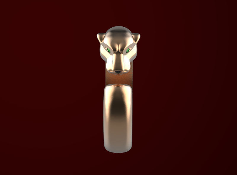 rings gold PANTHER 3D print model_16