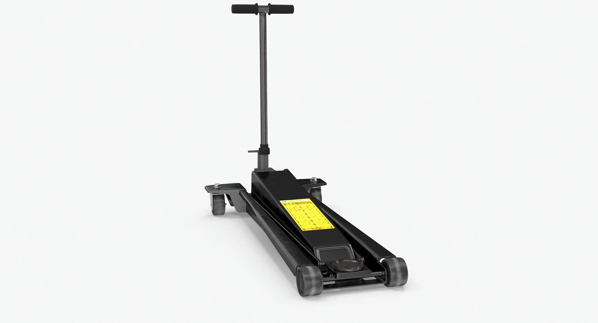 Floor Car Jack Black Low-poly 3D model_3