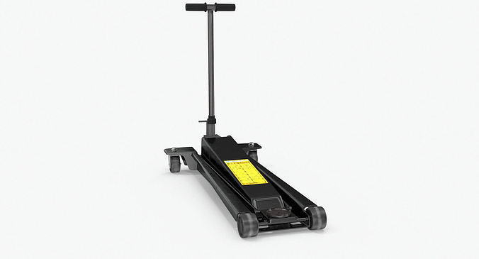 Floor Car Jack Black Low-poly 3D model 4