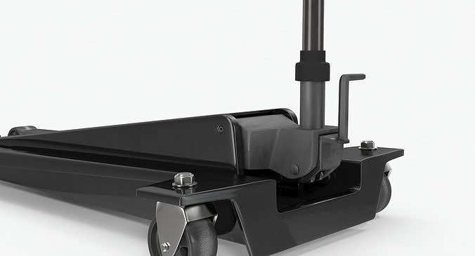 Floor Car Jack Black Low-poly 3D model 7