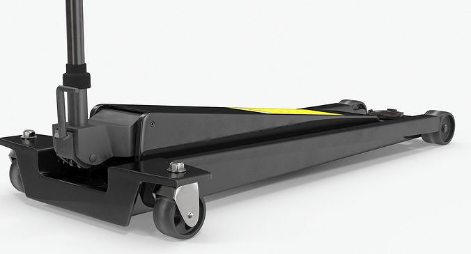 Floor Car Jack Black Low-poly 3D model 2